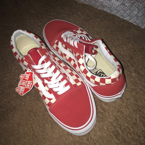 Size 11 Red Checkerboard Vans - Picture 4 of 4